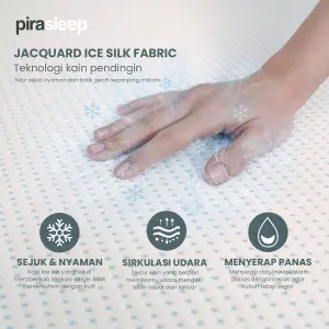 PIRA SLEEP 1 MF C200 KASUR SPRING BED ADEM / DINGIN DENGAN COOLING FABRIC | MEDIUM FIRM POCKET SPRING & FOAM ENCASEMENT warna WHITE - CREAM - PIRA SLEEP - foto 3
