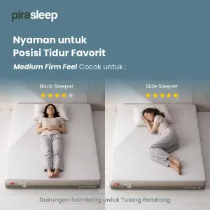 PIRA SLEEP 1 MF C200 KASUR SPRING BED ADEM / DINGIN DENGAN COOLING FABRIC | MEDIUM FIRM POCKET SPRING & FOAM ENCASEMENT warna WHITE - CREAM - PIRA SLEEP - foto 4