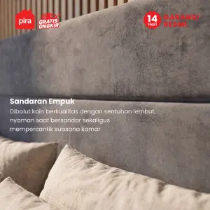 PIRA - PALMA BD180 PLATFORM BED / DIPAN / DIPAN TEMPAT TIDUR / RANJANG KASUR / DIPAN DENGAN LACI PENYIMPANAN warna GREY - PIRA - foto 6