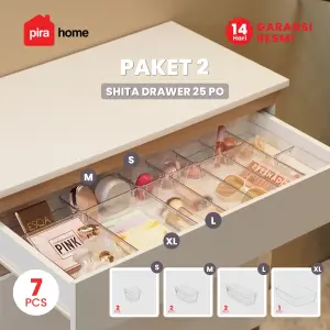 PIRA HOME -  SHITA DRAWER7 PO ORGANIZER LACI BENING / SEKAT LACI TRANSPARAN ISI 7 PCS warna CLEAR - PIRA HOME - foto 1