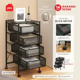PIRA METROPOLIS - ALVA MCH4 RAK LACI BESI / DRAWER PENYIMPANAN BESI / RAK SUSUN BESI / LACI DOKUMEN warna BLACK - PIRA METROPOLIS - foto 1