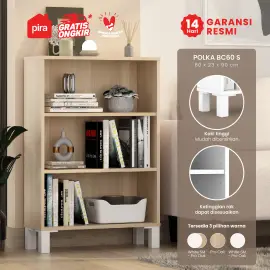 PIRA OX - POLKA BC60 S RAK BUKU / RAK SERBAGUNA / RAK SUSUN warna PRO OAK - PIRA OX - foto 1