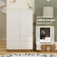 PIRA KIDS - WOODY BL81 CL LEMARI PAKAIAN ANAK 2 PINTU DENGAN GANTUNGAN warna PRO OAK - WHITE MARBLE - PIRA KIDS - foto 2