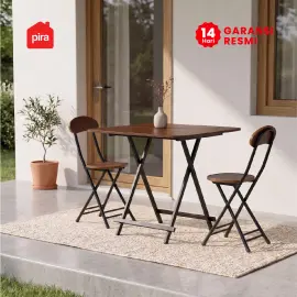 PIRA - COMPACT FC20 MEJA MAKAN / MEJA LIPAT / MEJA TERAS / MEJA CAFE / KURSI MAKAN / KURSI LIPAT / MEJA MAKAN SET KURSI warna BROWN WOOD - PIRA - foto 4