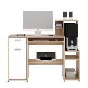 PIRA WORK - MOLA DK MEJA KANTOR / MEJA BELAJAR / MEJA KOMPUTER warna PRO OAK - WHITE SM - PIRA WORK - foto 4
