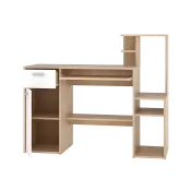 PIRA WORK - MOLA DK MEJA KANTOR / MEJA BELAJAR / MEJA KOMPUTER warna PRO OAK - WHITE SM - PIRA WORK - foto 5