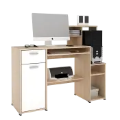 PIRA WORK - MOLA DK MEJA KANTOR / MEJA BELAJAR / MEJA KOMPUTER warna PRO OAK - WHITE SM - PIRA WORK - foto 7