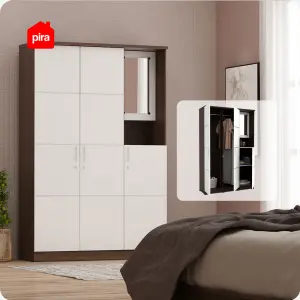 PIRA METROPOLIS - ALBA WDD 3 LEMARI PAKAIAN 3 PINTU warna AMERICAN WALNUT - WHITE - METROPOLIS - foto 1
