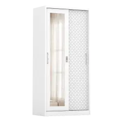 PIRA BAVARIAN - KUNST 90 MWDSL LEMARI PAKAIAN BESI SLIDING / PINTU GESER warna WHITE - BAVARIAN - foto 4