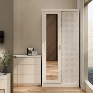 PIRA BAVARIAN - KUNST 90 MWDSL LEMARI PAKAIAN BESI SLIDING / PINTU GESER warna WHITE - BAVARIAN - foto 1
