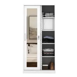 PIRA BAVARIAN - KUNST 90 MWDSL LEMARI PAKAIAN BESI SLIDING / PINTU GESER warna WHITE - BAVARIAN - foto 8