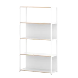 PIRA WORK - OFISU SU80 RAK BUKU BESI / RAK SUSUN BESI warna WHITE SM - PRO OAK - PIRA WORK - foto 5