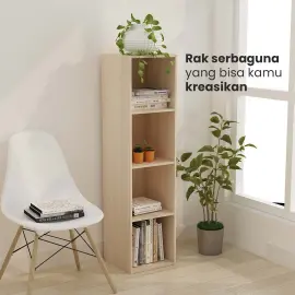 PIRA METROPOLIS -  HAKO SU 4X1 RAK 4 SUSUN / RAK SUSUN SERBAGUNA / RAK BUKU warna PRO OAK - PIRA METROPOLIS - foto 2
