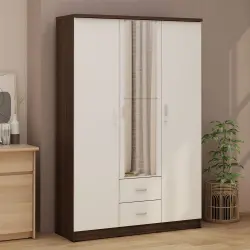 PIRA METROPOLIS OX - ASTA 3PL LEMARI PAKAIAN 3 PINTU warna AMERICAN WALNUT - WHITE - PIRA METROPOLIS OX - foto 4