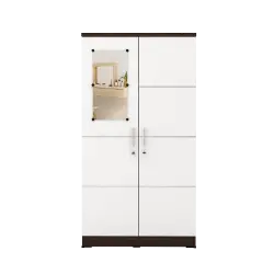 PIRA METROPOLIS - ALBA 2PM LT LEMARI PAKAIAN MEDIUM 2 PINTU warna AMERICAN WALNUT - WHITE - WHITE - METROPOLIS - foto 5