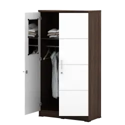 PIRA METROPOLIS - ALBA 2PM LT LEMARI PAKAIAN MEDIUM 2 PINTU warna AMERICAN WALNUT - WHITE - WHITE - METROPOLIS - foto 8
