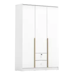 PIRA METROPOLIS -  YONA 3P 2DR LEMARI PAKAIAN 3 PINTU DENGAN 2 LACI warna WHITE - YELLOW OAK - PIRA METROPOLIS - foto 5