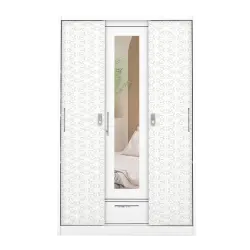 PIRA METROPOLIS -  VILO 3SSL A MWD LEMARI PAKAIAN BESI 3 PINTU SLIDING / PINTU GESER warna WHITE - METROPOLIS - foto 4