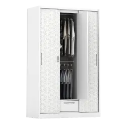 PIRA METROPOLIS -  VILO 3SSL A MWD LEMARI PAKAIAN BESI 3 PINTU SLIDING / PINTU GESER warna WHITE - METROPOLIS - foto 5