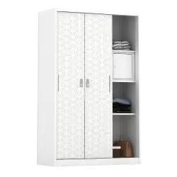 PIRA METROPOLIS -  VILO 3SSL A MWD LEMARI PAKAIAN BESI 3 PINTU SLIDING / PINTU GESER warna WHITE - METROPOLIS - foto 6