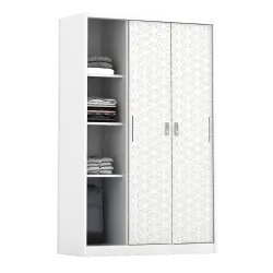 PIRA METROPOLIS -  VILO 3SSL A MWD LEMARI PAKAIAN BESI 3 PINTU SLIDING / PINTU GESER warna WHITE - METROPOLIS - foto 7