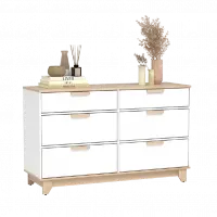 PIRA METROPOLIS -  BEN CH3+3 LEMARI LACI 3+3 SUSUN / KABINET warna PRO OAK - WHITE - PIRA METROPOLIS - foto 12