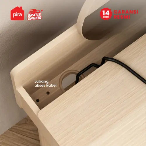 PIRA - LAURA DS100 MEJA RIAS DENGAN CERMIN LEPAS PASANG / MEJA BELAJAR / MEJA KERJA warna PRO OAK - WHITE SM - PIRA - foto 5