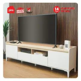 PIRA METROPOLIS OX - HIRO AVA TV160 MEJA TV / RAK TV warna WHITE - PRO OAK - PIRA METROPOLIS OX - foto 2