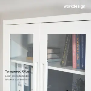 WORKDESIGN BURO MBC 2 HG RAK BUKU BESI / LEMARI ARSIP KANTOR warna WHITE - WORKDESIGN - foto 2