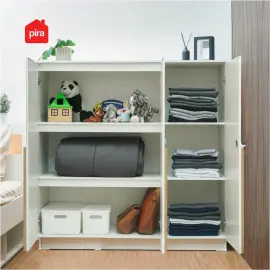 PIRA METROPOLIS - YONA BLS120 LEMARI PAKAIAN 3 PINTU FULL RAK warna WHITE - YELLOW OAK - PIRA METROPOLIS - foto 5