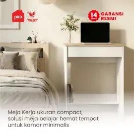 PIRA METROPOLIS OX -  ARUNA DK61 MEJA BELAJAR / MEJA KOMPUTER DENGAN LACI warna WHITE - PRO OAK - PIRA METROPOLIS OX - foto 2