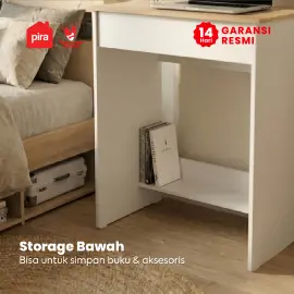 PIRA METROPOLIS OX -  ARUNA DK61 MEJA BELAJAR / MEJA KOMPUTER DENGAN LACI warna WHITE - PRO OAK - PIRA METROPOLIS OX - foto 5