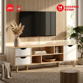 PIRA METROPOLIS OX - FUJI TV1200 MEJA TV / RAK TV / LEMARI TV warna PRO OAK - WHITE - PIRA METROPOLIS OX - foto 2