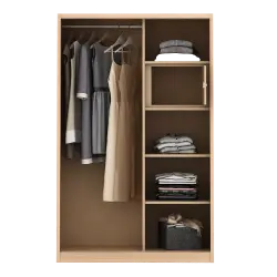 PIRA - ASHTON 120A MWDSL LEMARI PAKAIAN BESI SLIDING / GESER MOTIF KAYU warna LIGHT ASH - WHITE - PIRA - foto 7