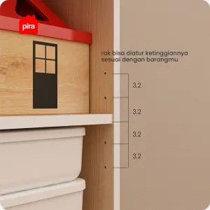 PIRA OX -  POLKA BC60 S RAK BUKU / RAK SERBAGUNA / RAK SUSUN warna WHITE SM - PRO OAK - PIRA OX - foto 3