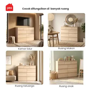 PIRA - LINUS CH6+3 LEMARI LACI / LEMARI SUSUN / DRAWER warna PRO OAK - PIRA - foto 7
