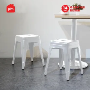 PIRA - KORG LC KURSI CAFE / KURSI BESI / KURSI MAKAN / KURSI OUTDOOR / BANGKU BESI warna WHITE - PIRA - foto 3