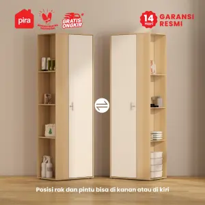 PIRA METROPOLIS OX -  ARUNA 1PSU LEMARI PAKAIAN 1 PINTU / LEMARI BAJU / RAK SERBAGUNA warna PRO OAK - WHITE - PIRA METROPOLIS OX - foto 5