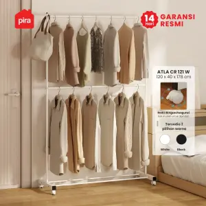 PIRA - ATLA CR 121 WRAK GANTUNG BAJU / STAND GANTUNGAN / STAND HANGER / RAK BESI warna WHITE - PIRA - foto 1