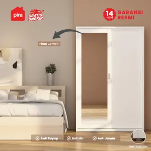 PIRA - STEEL A 120A N MWDSL LEMARI PAKAIAN BESI SLIDING / PINTU GESER warna WHITE - PIRA - foto 10