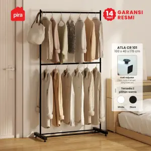 PIRA - ATLA CR 101 RAK GANTUNG BAJU / STAND GANTUNGAN / STAND HANGER / RAK BESI warna BLACK - PIRA - foto 1