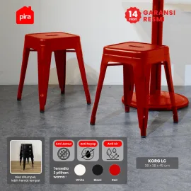 PIRA - KORG LC KURSI CAFE / KURSI BESI / KURSI MAKAN / KURSI OUTDOOR / BANGKU BESI warna RED - PIRA - foto 1