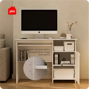 PIRA METROPOLIS - NATHAN DK100 MEJA BELAJAR / MEJA KERJA / MEJA KANTOR warna WHITE - PIRA METROPOLIS - foto 3