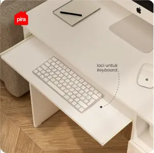 PIRA METROPOLIS - NATHAN DK100 MEJA BELAJAR / MEJA KERJA / MEJA KANTOR warna WHITE - PIRA METROPOLIS - foto 5