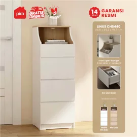 PIRA - LINUS CHS440 LEMARI LACI / LEMARI SUSUN / DRAWER warna WHITE - PIRA - foto 1