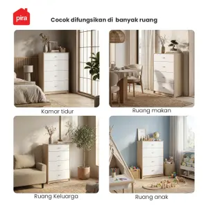 PIRA METROPOLIS OX -  KATO CH4 LEMARI LACI / DRAWER / LEMARI SUSUN warna PRO OAK - WHITE - PIRA METROPOLIS - foto 8
