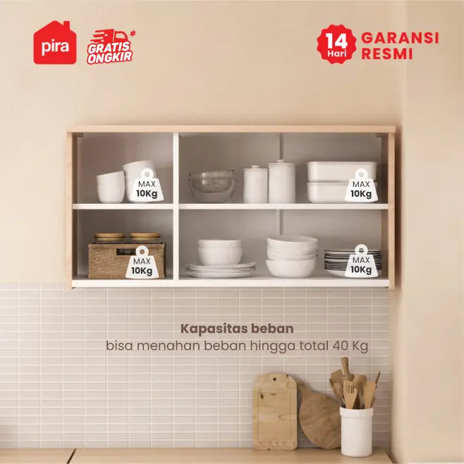 PIRA -  CUISI MKCWU KITCHEN SET / RAK DAPUR BESI / LEMARI DAPUR BESI / RAK DAPUR warna PRO OAK - WHITE - PIRA - foto 2
