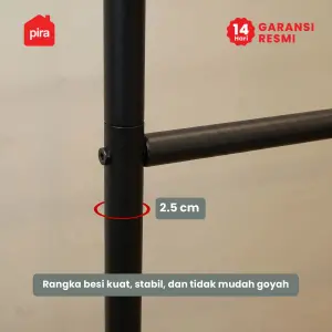 PIRA - ATLA CR 101 W RAK GANTUNG BAJU / STAND GANTUNGAN / STAND HANGER / RAK BESI warna BLACK - PIRA - foto 4