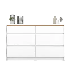 PIRA METROPOLIS OX -  HIRO CH3+3 LEMARI LACI 3+3 SUSUN / KABINET warna WHITE - PRO OAK - PIRA METROPOLIS OX - foto 2