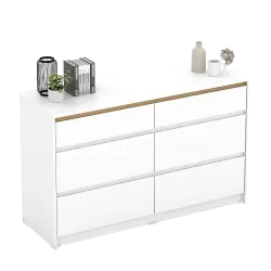 PIRA METROPOLIS OX -  HIRO CH3+3 LEMARI LACI 3+3 SUSUN / KABINET warna WHITE - PRO OAK - PIRA METROPOLIS OX - foto 4
